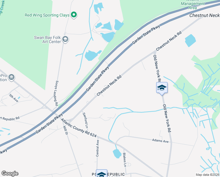 map of restaurants, bars, coffee shops, grocery stores, and more near 310 Chestnut Neck Rd in Port Republic