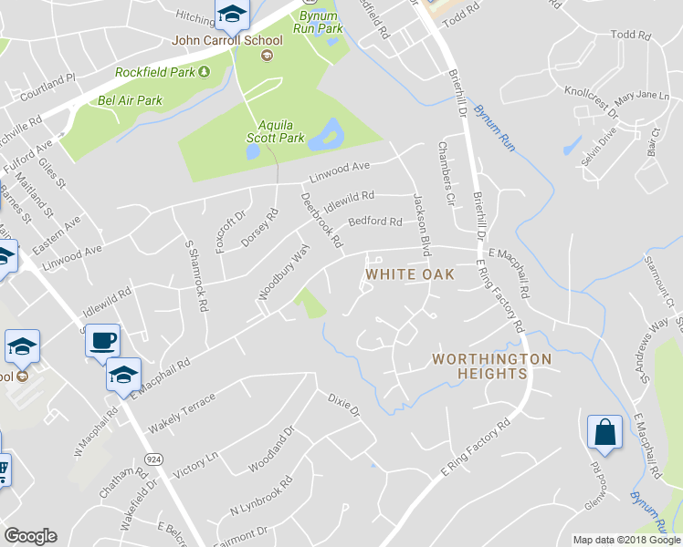 map of restaurants, bars, coffee shops, grocery stores, and more near 911 Cheswold Court in Bel Air