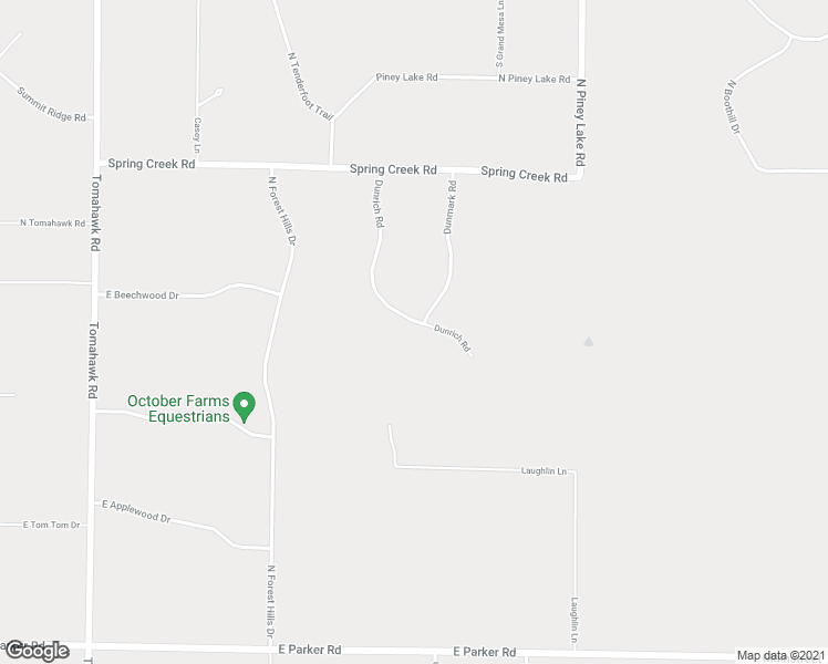 map of restaurants, bars, coffee shops, grocery stores, and more near 11651 Dunrich Road in Parker