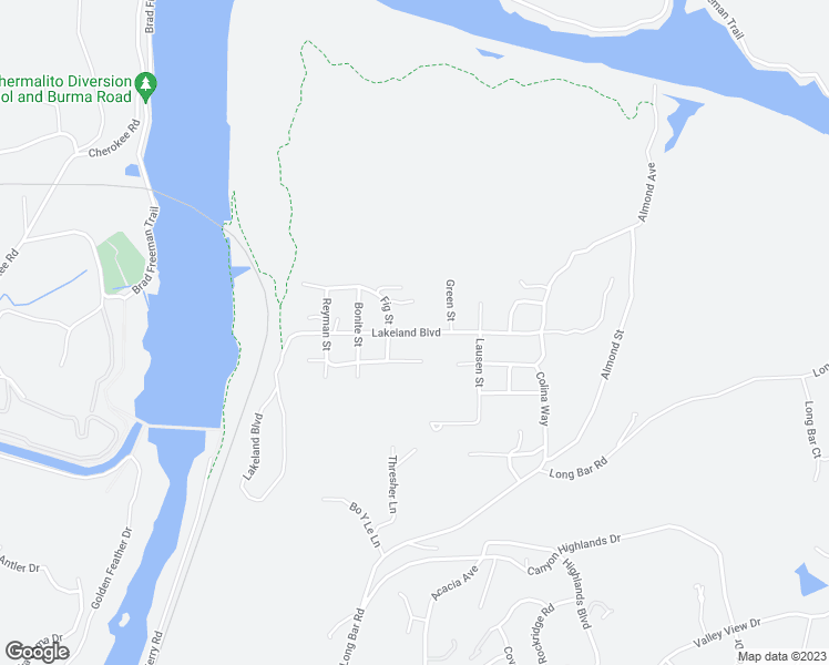 map of restaurants, bars, coffee shops, grocery stores, and more near Lakeland Boulevard in Oroville