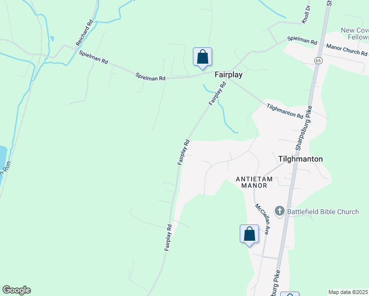 map of restaurants, bars, coffee shops, grocery stores, and more near 7789 Fairplay Road in Fairplay