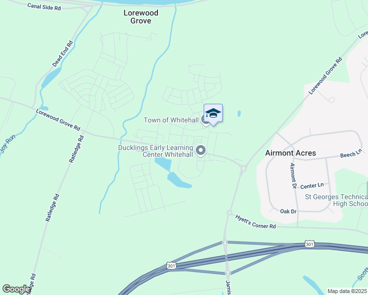 map of restaurants, bars, coffee shops, grocery stores, and more near 1615 Schwinn Street in Middletown