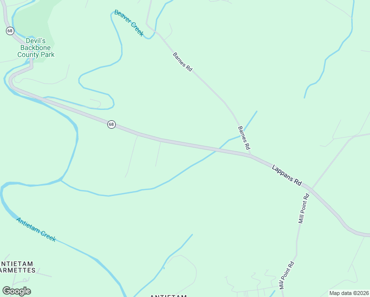 map of restaurants, bars, coffee shops, grocery stores, and more near 19321 Lappans Road in Boonsboro