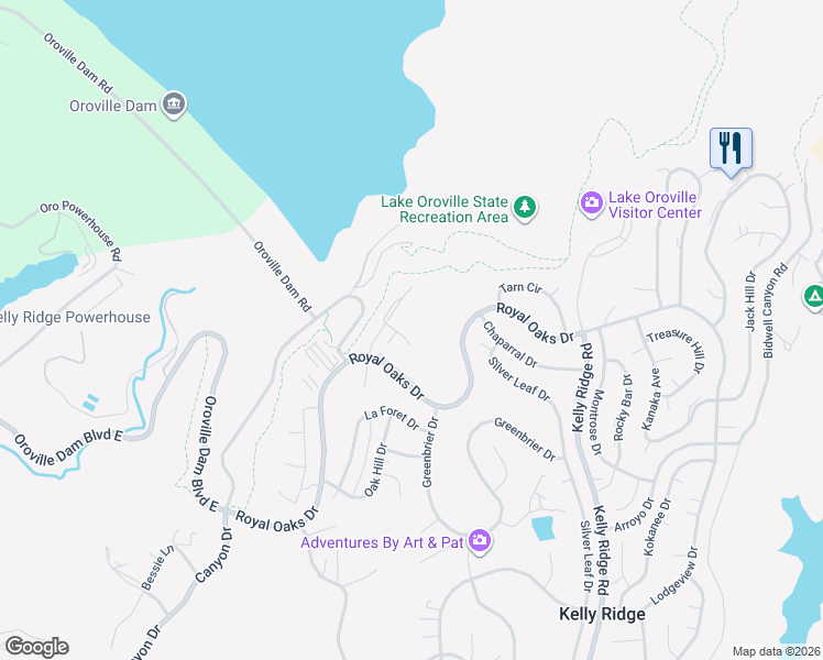 map of restaurants, bars, coffee shops, grocery stores, and more near 4965 Beckwourth Court in Oroville