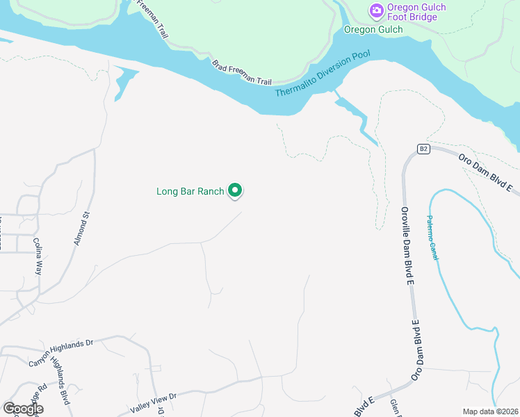 map of restaurants, bars, coffee shops, grocery stores, and more near 595 Long Bar Road in Oroville