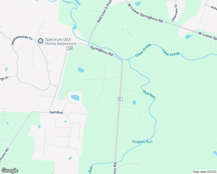 map of restaurants, bars, coffee shops, grocery stores, and more near 6185 Springboro Road in Lebanon