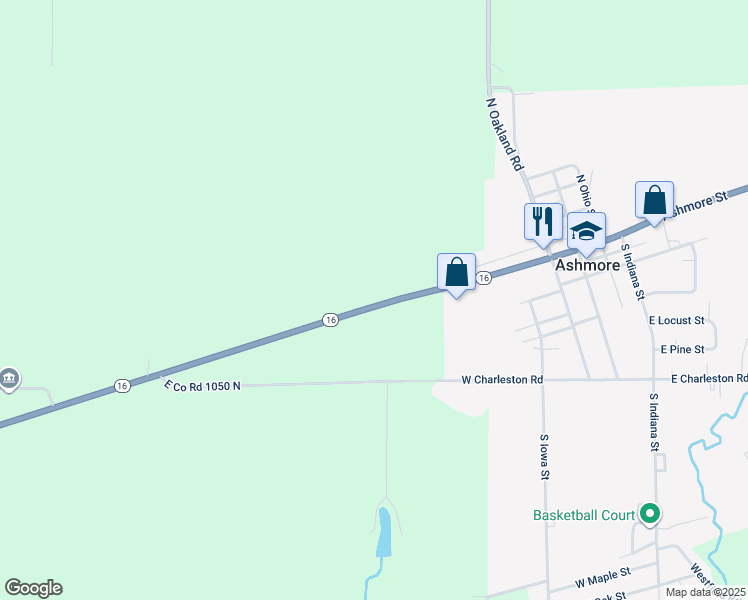 map of restaurants, bars, coffee shops, grocery stores, and more near in Ashmore