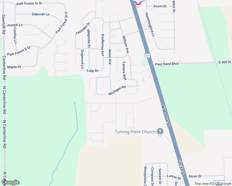 map of restaurants, bars, coffee shops, grocery stores, and more near 1491 Michigan Road in Franklin