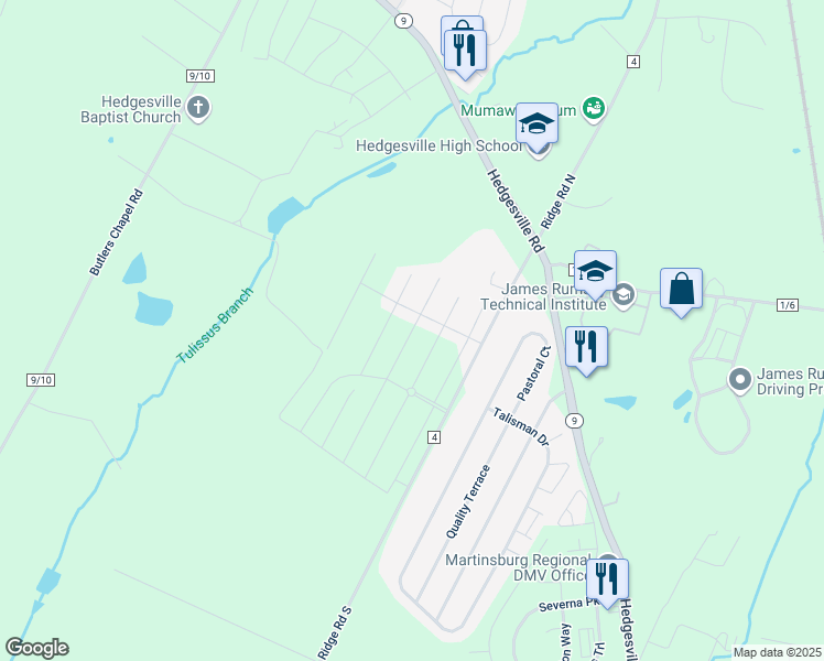 map of restaurants, bars, coffee shops, grocery stores, and more near Toulouse Lane in Berkeley County
