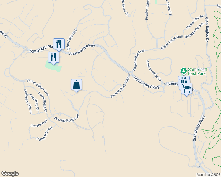 map of restaurants, bars, coffee shops, grocery stores, and more near 8165 Willow Ranch Trail in Reno