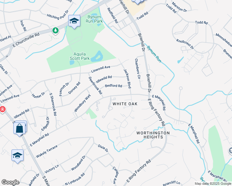 map of restaurants, bars, coffee shops, grocery stores, and more near 710 East Macphail Road in Bel Air