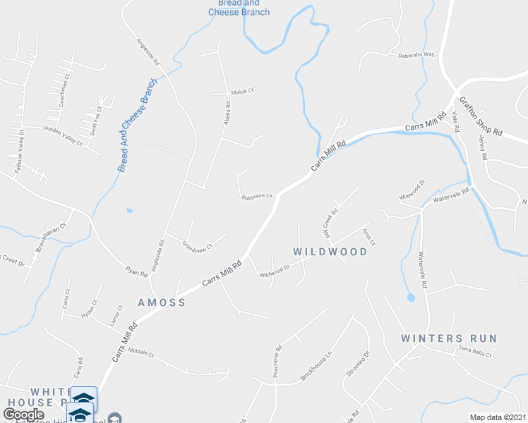 map of restaurants, bars, coffee shops, grocery stores, and more near 1730 Carrs Mill Road in Fallston