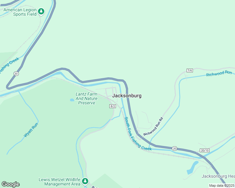map of restaurants, bars, coffee shops, grocery stores, and more near 72 Buffalo Run Road in Jacksonburg