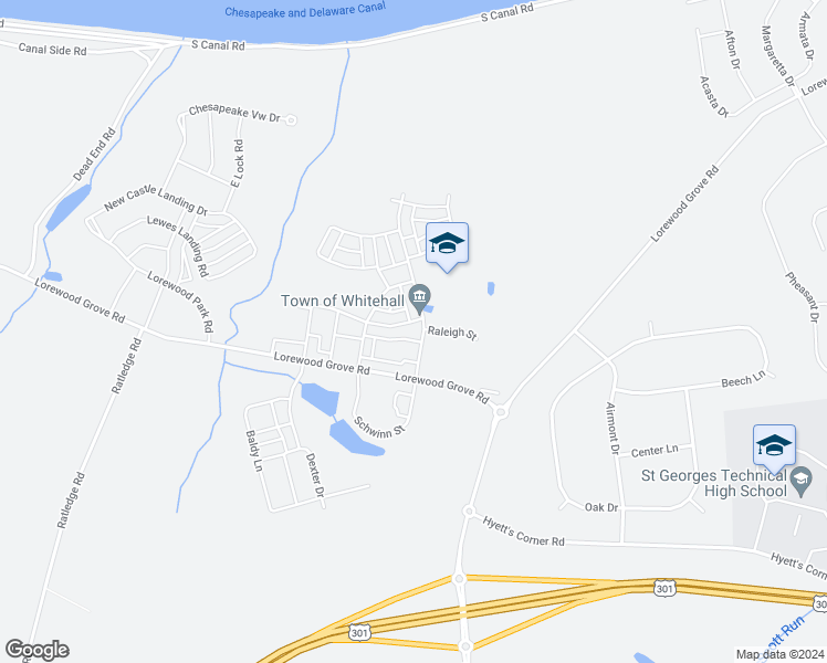 map of restaurants, bars, coffee shops, grocery stores, and more near 501 Wheelmen Street in Middletown