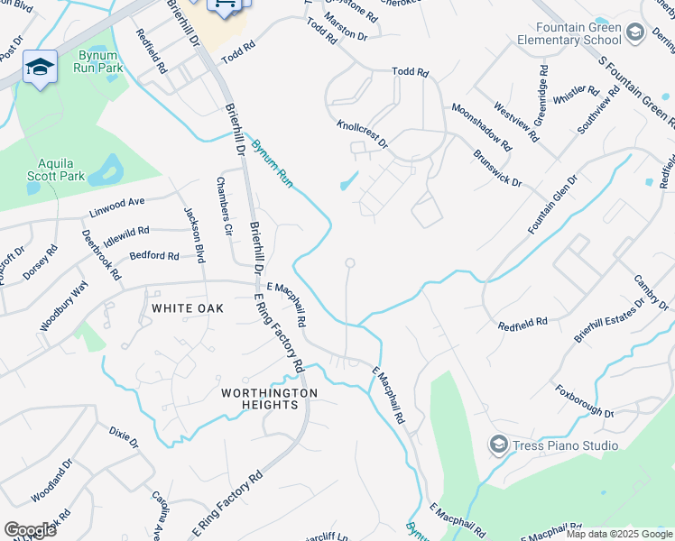 map of restaurants, bars, coffee shops, grocery stores, and more near 900 Macphail Woods Crossing in Bel Air