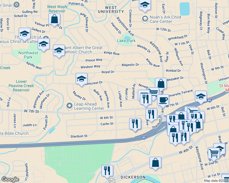 map of restaurants, bars, coffee shops, grocery stores, and more near 810 Stoker Avenue in Reno