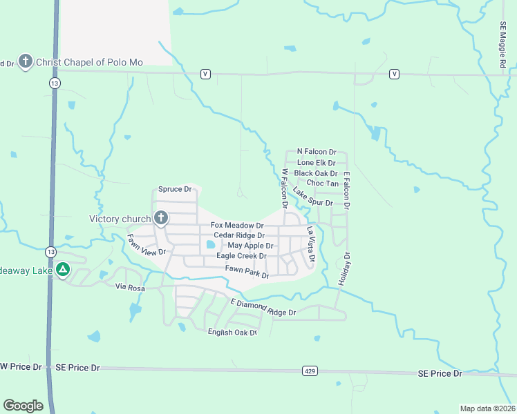 map of restaurants, bars, coffee shops, grocery stores, and more near 8346 Southeast Whitetail Road in Polo