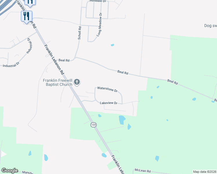 map of restaurants, bars, coffee shops, grocery stores, and more near 80 Waterstone Drive in Franklin