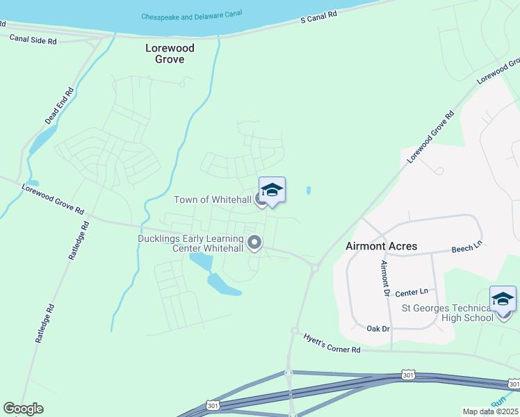map of restaurants, bars, coffee shops, grocery stores, and more near 501 Wheelmen Street in Middletown