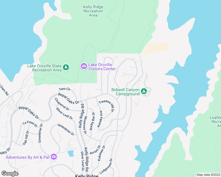 map of restaurants, bars, coffee shops, grocery stores, and more near 6389 Woodman Drive in Oroville