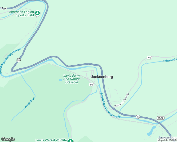 map of restaurants, bars, coffee shops, grocery stores, and more near 20 Hickory Street in Wetzel