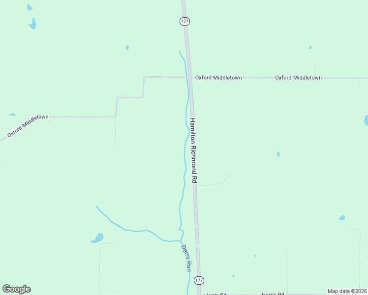 map of restaurants, bars, coffee shops, grocery stores, and more near 5755 Ohio 177 in Hamilton