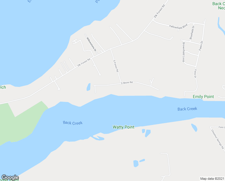 map of restaurants, bars, coffee shops, grocery stores, and more near 60 South Shore Road in Elkton