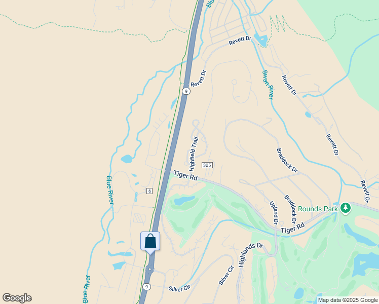 map of restaurants, bars, coffee shops, grocery stores, and more near 87 Chestnut Lane in Breckenridge