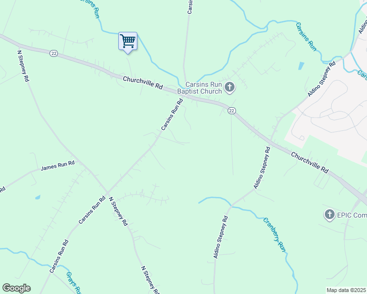 map of restaurants, bars, coffee shops, grocery stores, and more near 925 Carsins Run Road in Aberdeen