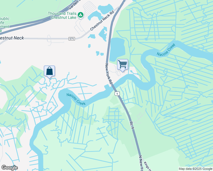 map of restaurants, bars, coffee shops, grocery stores, and more near 1 New York Road in Port Republic