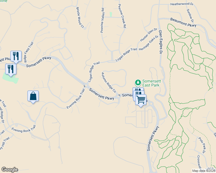 map of restaurants, bars, coffee shops, grocery stores, and more near 7891 Autumn Ridge Circle in Reno