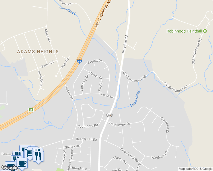 map of restaurants, bars, coffee shops, grocery stores, and more near 712 Everist Drive in Aberdeen