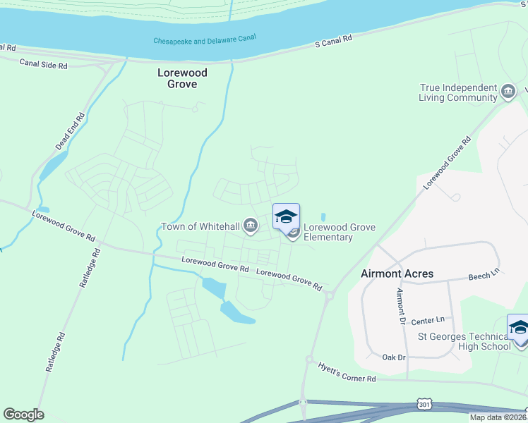 map of restaurants, bars, coffee shops, grocery stores, and more near 1510 Schwinn Street in Middletown