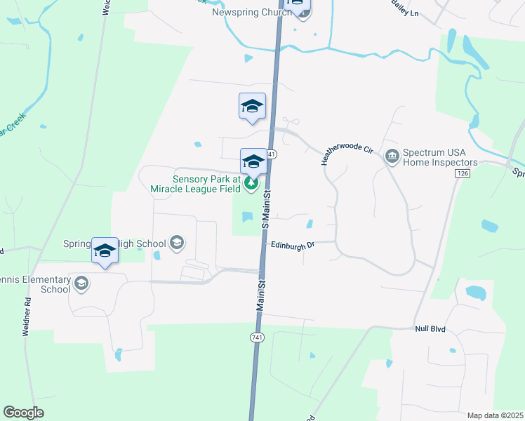 map of restaurants, bars, coffee shops, grocery stores, and more near 6315 Ohio 741 in Springboro