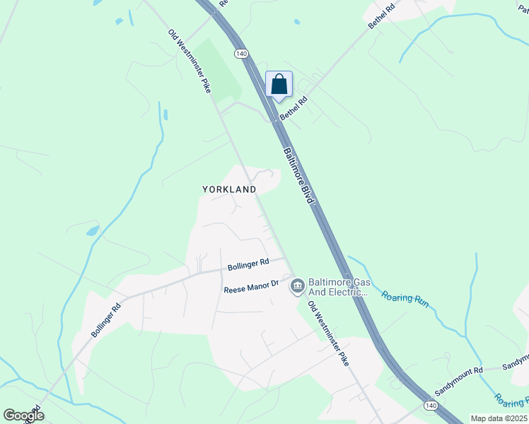 map of restaurants, bars, coffee shops, grocery stores, and more near 1827 Old Westminster Pike in Finksburg