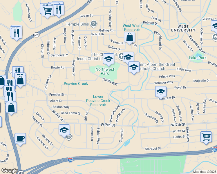 map of restaurants, bars, coffee shops, grocery stores, and more near 2760 Apollo Way in Reno