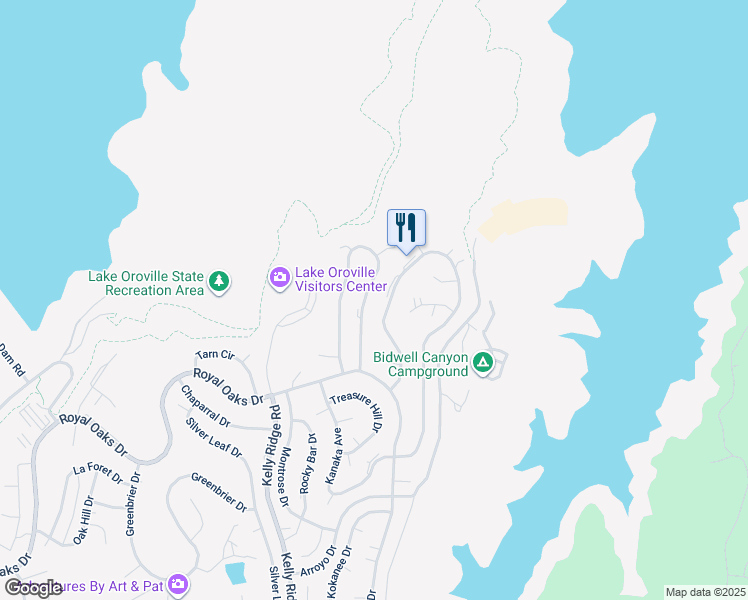 map of restaurants, bars, coffee shops, grocery stores, and more near 6335 Woodman Drive in Oroville