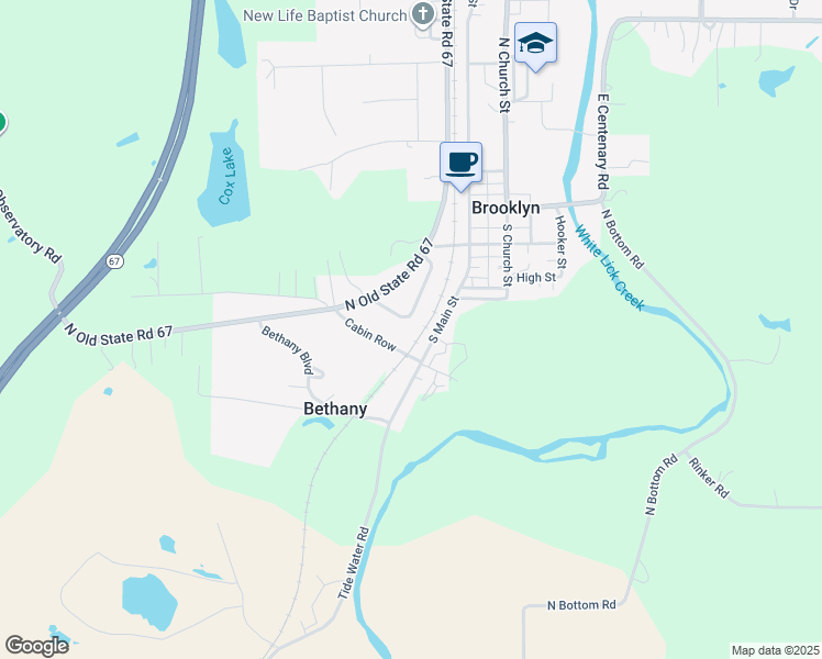 map of restaurants, bars, coffee shops, grocery stores, and more near 64 Endsley Drive in Mooresville