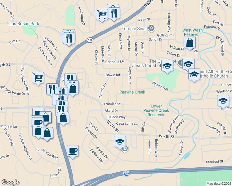 map of restaurants, bars, coffee shops, grocery stores, and more near 1179 Freddie Court in Reno