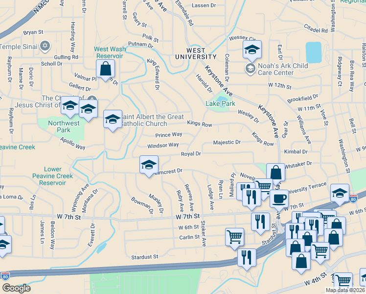 map of restaurants, bars, coffee shops, grocery stores, and more near 1835 Windsor Way in Reno