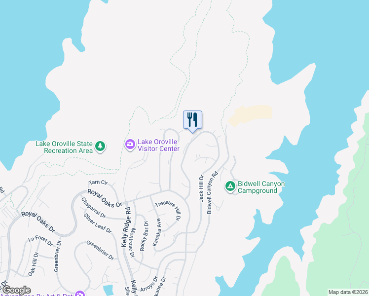 map of restaurants, bars, coffee shops, grocery stores, and more near 6335 Woodman Drive in Oroville