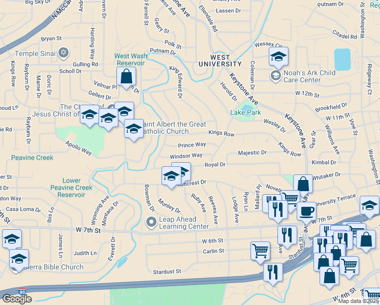 map of restaurants, bars, coffee shops, grocery stores, and more near 1985 Windsor Way in Reno