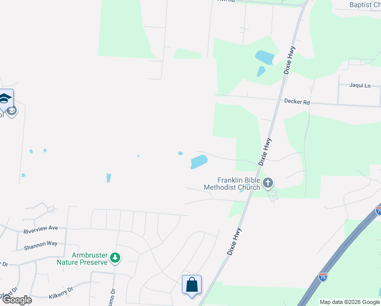 map of restaurants, bars, coffee shops, grocery stores, and more near 6219 South Dixie Highway in Franklin