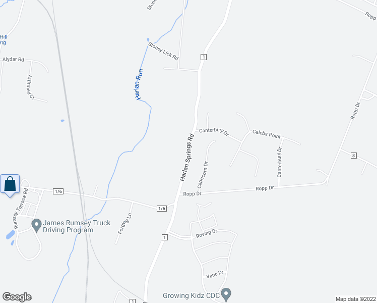 map of restaurants, bars, coffee shops, grocery stores, and more near 2199 Harlan Springs Road in Martinsburg