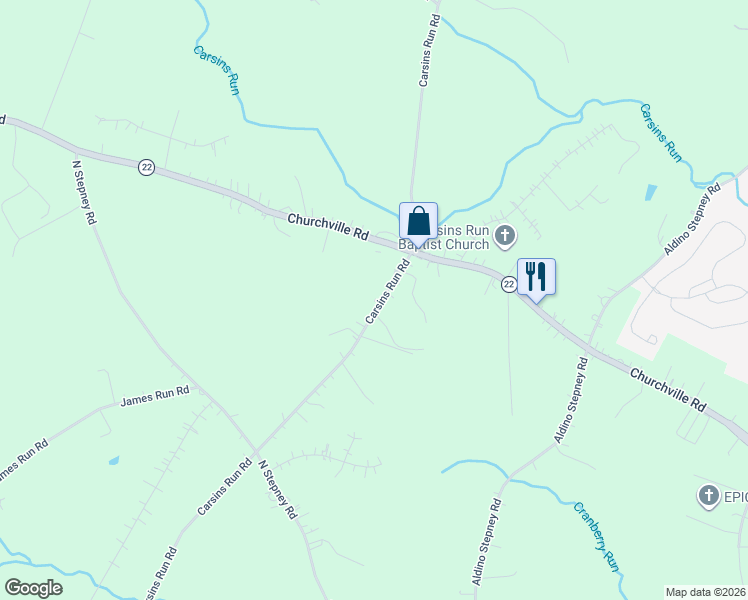 map of restaurants, bars, coffee shops, grocery stores, and more near 914 Carsins Run Road in Aberdeen