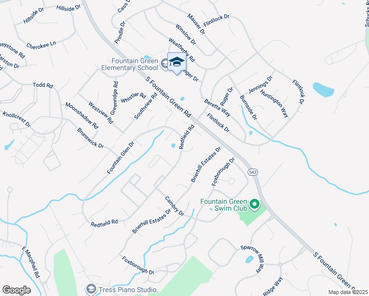 map of restaurants, bars, coffee shops, grocery stores, and more near 1533 Redfield Road in Bel Air