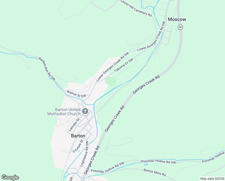 map of restaurants, bars, coffee shops, grocery stores, and more near 18719 Temperance Row in Barton