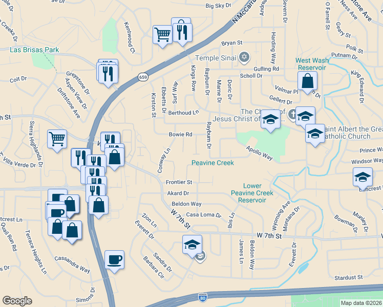 map of restaurants, bars, coffee shops, grocery stores, and more near 1179 Freddie Court in Reno