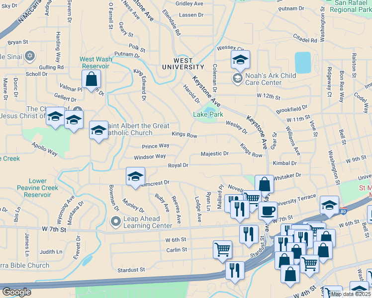 map of restaurants, bars, coffee shops, grocery stores, and more near 1675 Majestic Drive in Reno