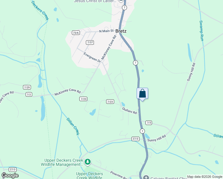 map of restaurants, bars, coffee shops, grocery stores, and more near 303 Giuliani Road in Reedsville